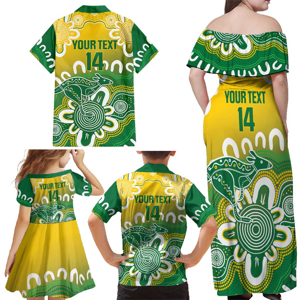 Custom Australia Socceroos Football Family Matching Off Shoulder Maxi Dress and Hawaiian Shirt Come On Aussie