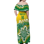Custom Australia Socceroos Football Family Matching Off Shoulder Maxi Dress and Hawaiian Shirt Come On Aussie