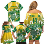 Custom Australia Socceroos Football Family Matching Off Shoulder Short Dress and Hawaiian Shirt Come On Aussie