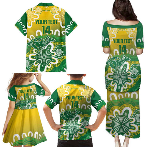 Custom Australia Socceroos Football Family Matching Puletasi and Hawaiian Shirt Come On Aussie