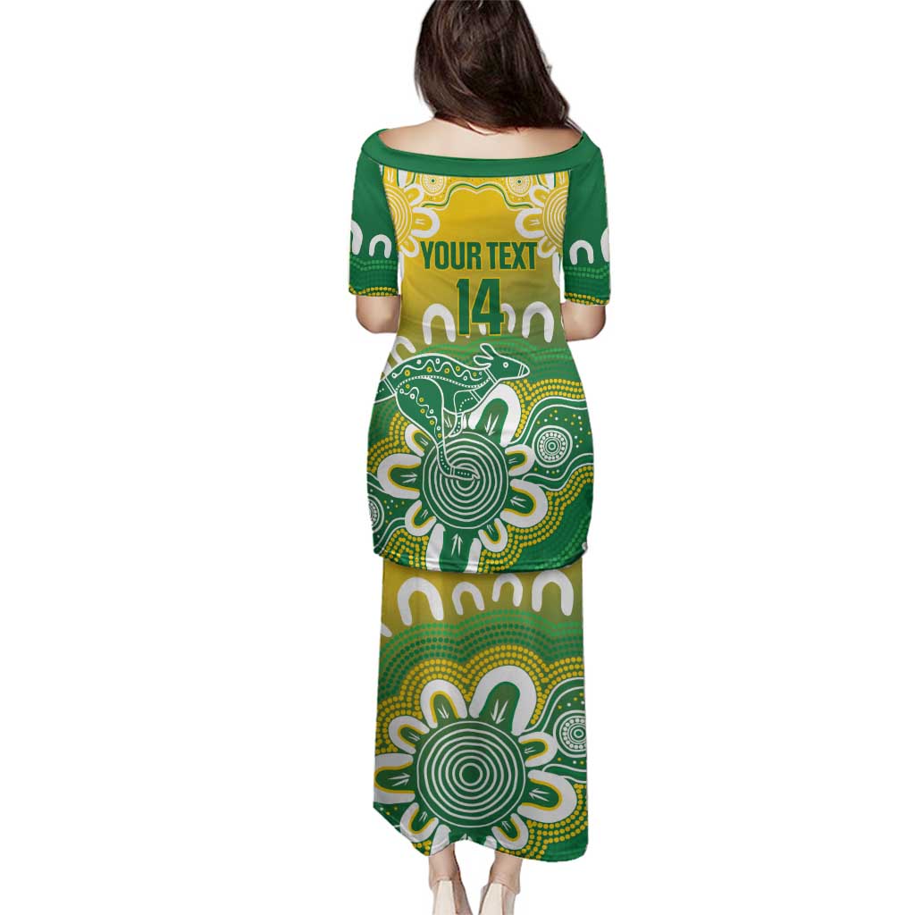 Custom Australia Socceroos Football Family Matching Puletasi and Hawaiian Shirt Come On Aussie