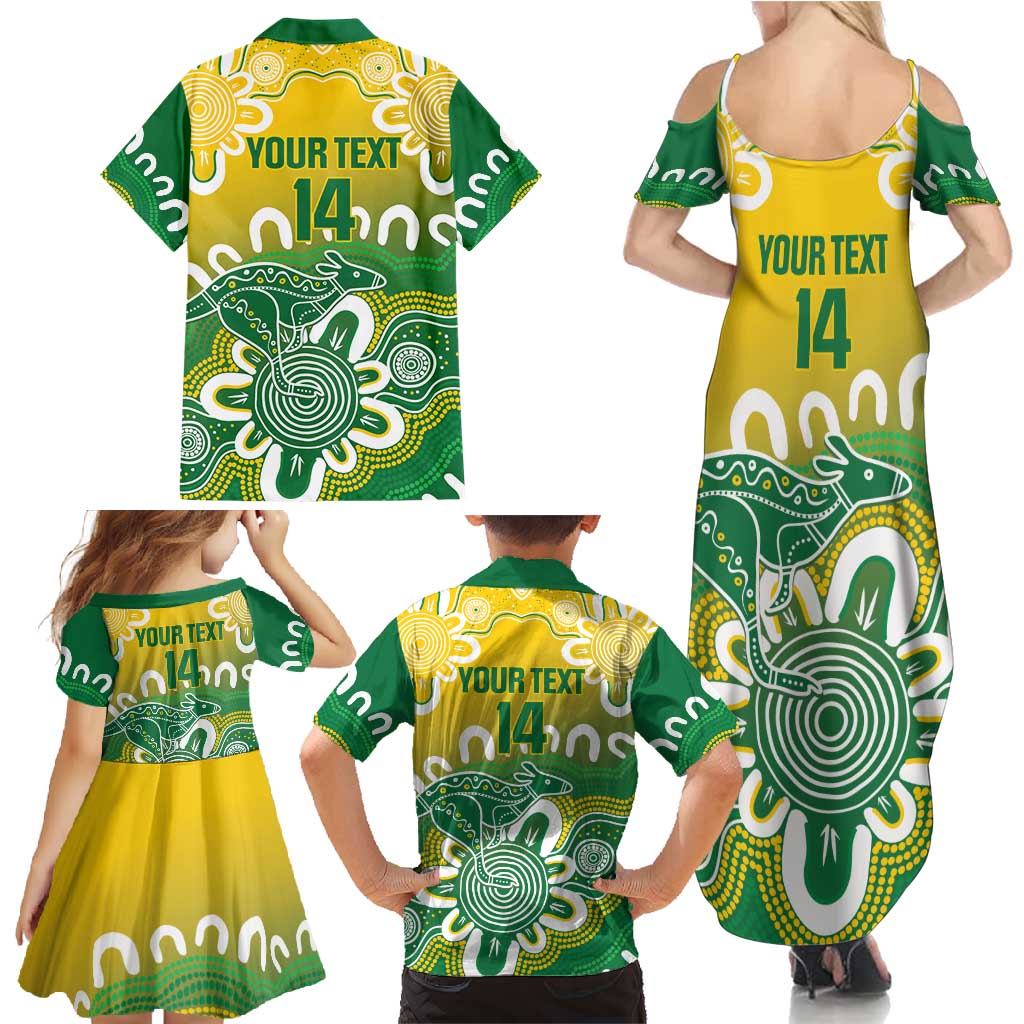 Custom Australia Socceroos Football Family Matching Summer Maxi Dress and Hawaiian Shirt Come On Aussie
