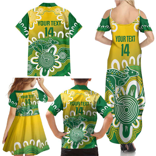 Custom Australia Socceroos Football Family Matching Summer Maxi Dress and Hawaiian Shirt Come On Aussie