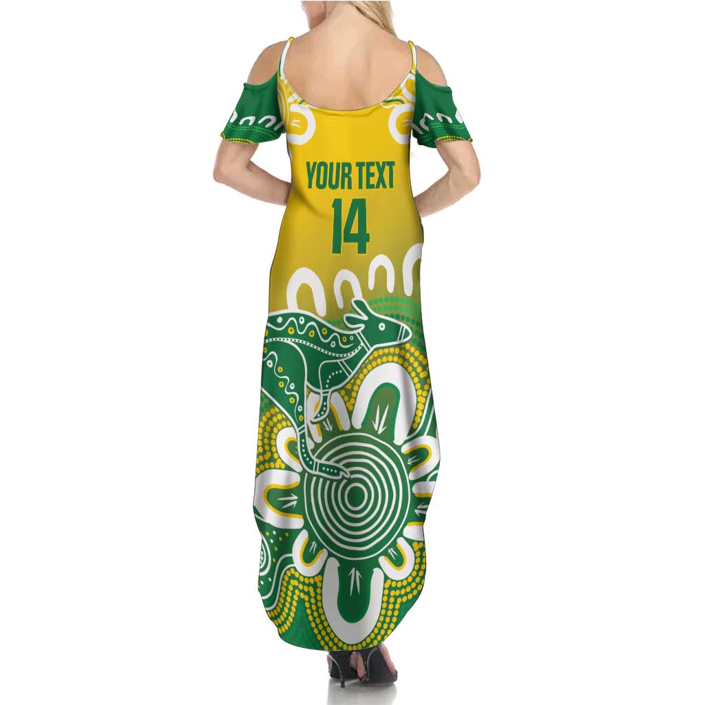 Custom Australia Socceroos Football Family Matching Summer Maxi Dress and Hawaiian Shirt Come On Aussie