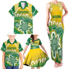 Custom Australia Socceroos Football Family Matching Tank Maxi Dress and Hawaiian Shirt Come On Aussie