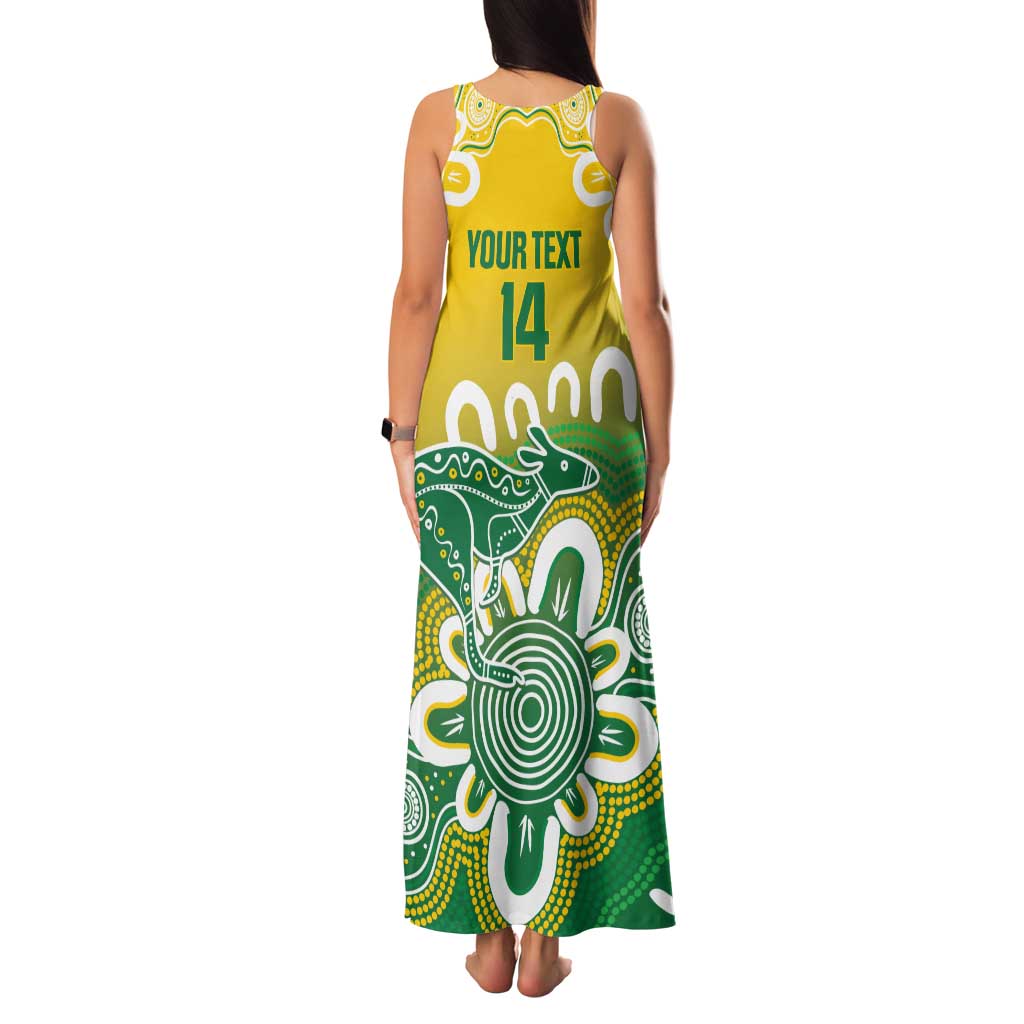 Custom Australia Socceroos Football Family Matching Tank Maxi Dress and Hawaiian Shirt Come On Aussie
