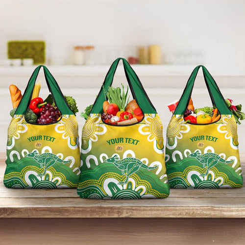 Custom Australia Socceroos Football Grocery Bag Come On Aussie