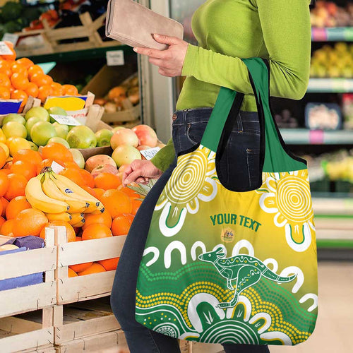 Custom Australia Socceroos Football Grocery Bag Come On Aussie