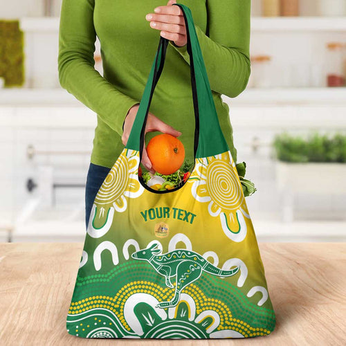 Custom Australia Socceroos Football Grocery Bag Come On Aussie