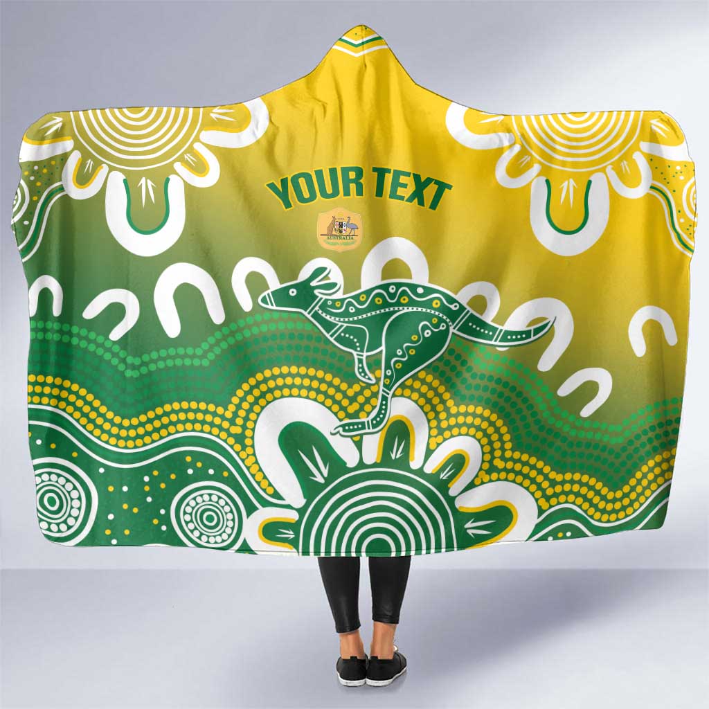 Custom Australia Socceroos Football Hooded Blanket Come On Aussie