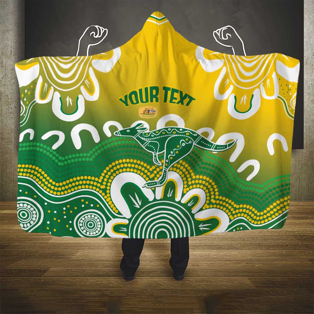 Custom Australia Socceroos Football Hooded Blanket Come On Aussie