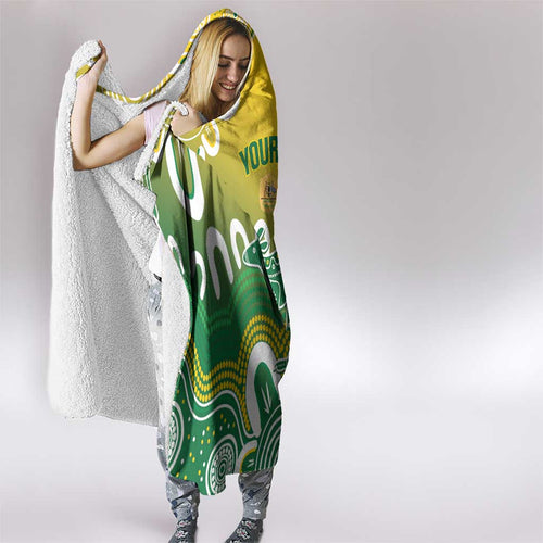 Custom Australia Socceroos Football Hooded Blanket Come On Aussie