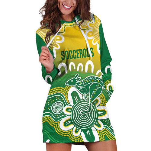 Custom Australia Socceroos Football Hoodie Dress Come On Aussie