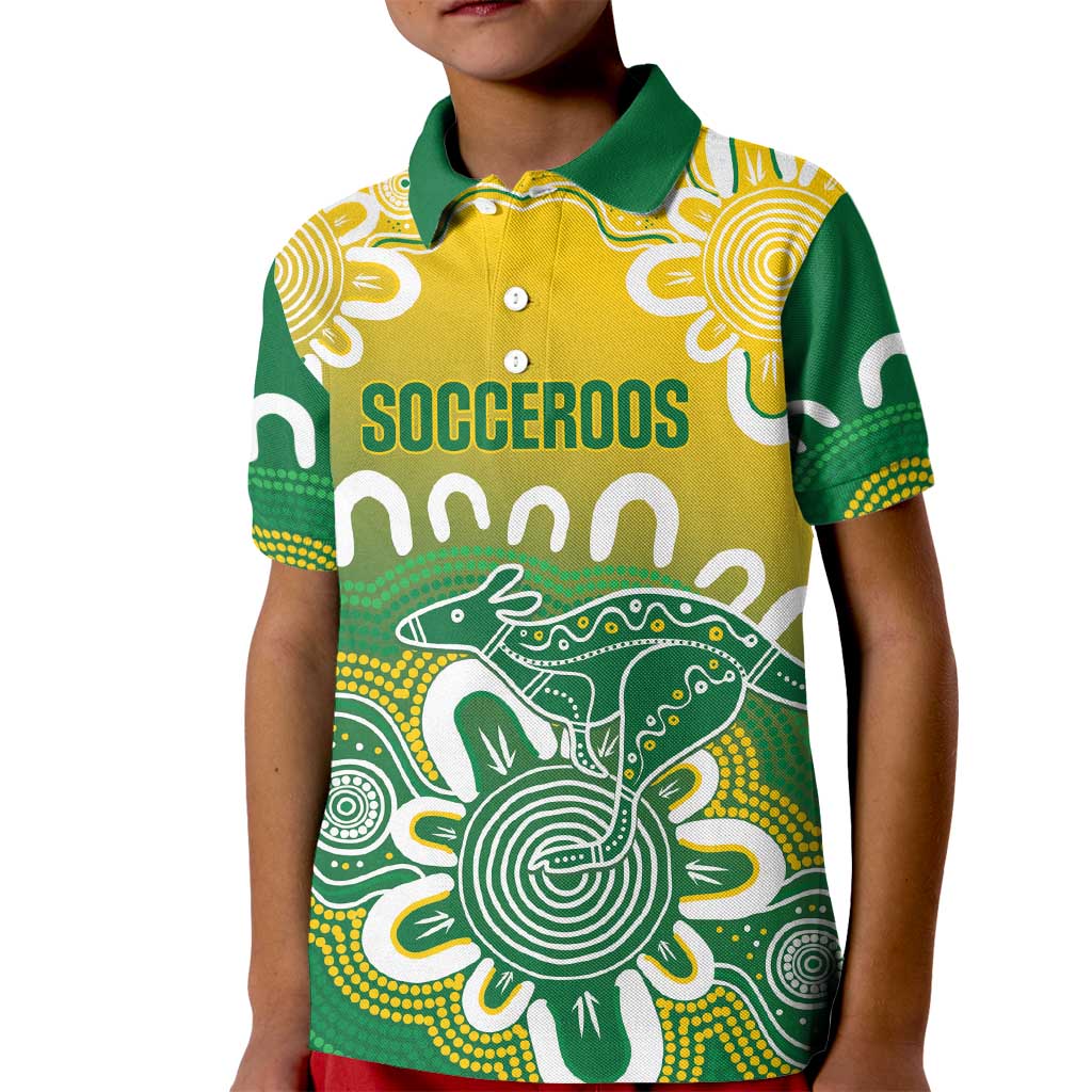 Custom Australia Socceroos Football Kid Polo Shirt Come On Aussie