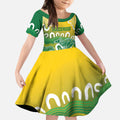 Custom Australia Socceroos Football Kid Short Sleeve Dress Come On Aussie