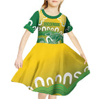 Custom Australia Socceroos Football Kid Short Sleeve Dress Come On Aussie