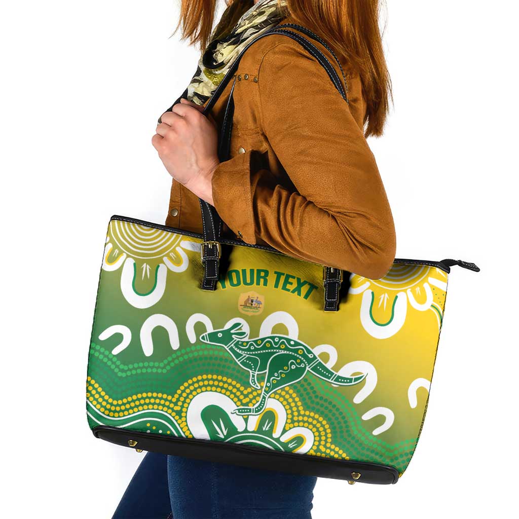 Custom Australia Socceroos Football Leather Tote Bag Come On Aussie