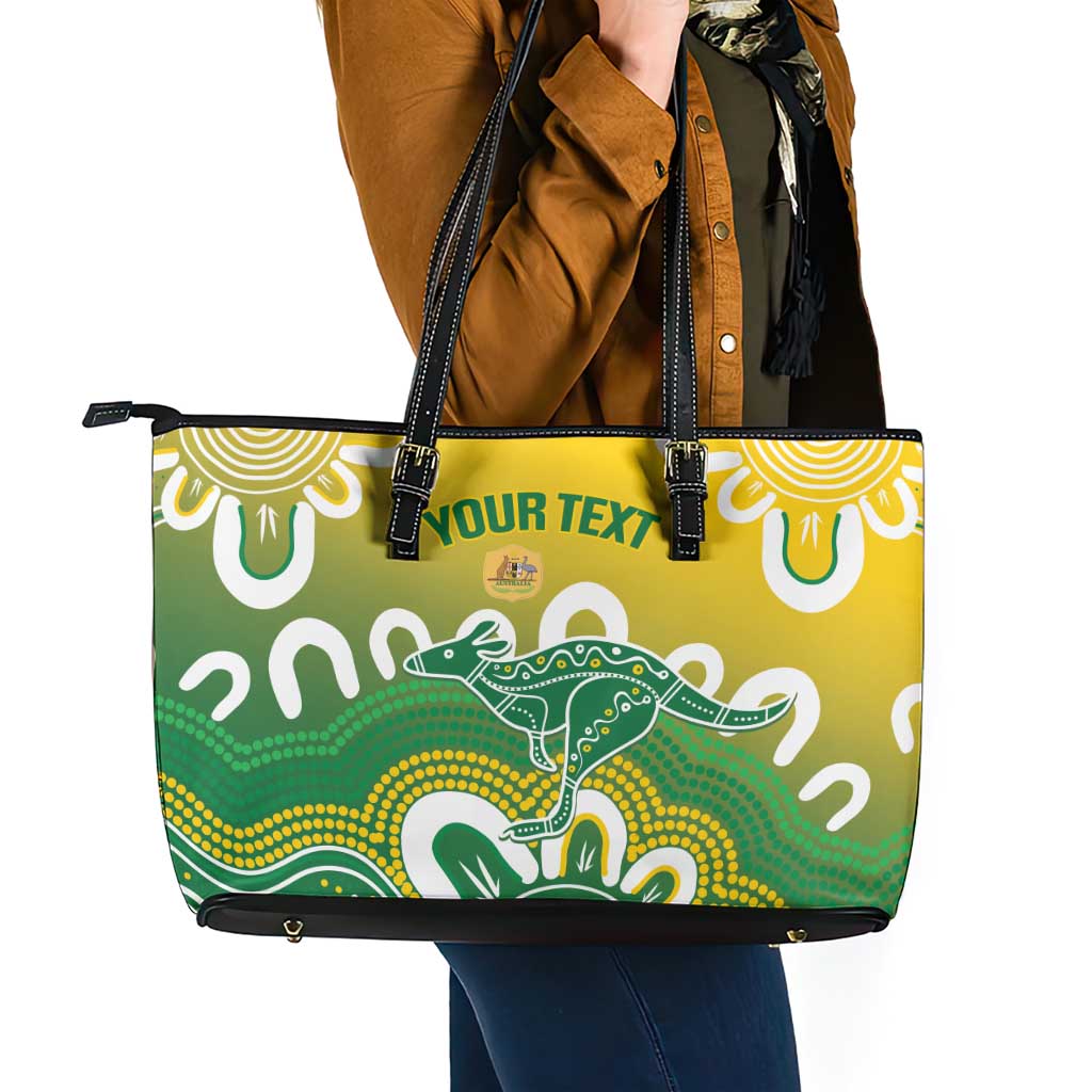 Custom Australia Socceroos Football Leather Tote Bag Come On Aussie