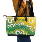 Custom Australia Socceroos Football Leather Tote Bag Come On Aussie