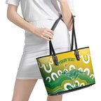 Custom Australia Socceroos Football Leather Tote Bag Come On Aussie