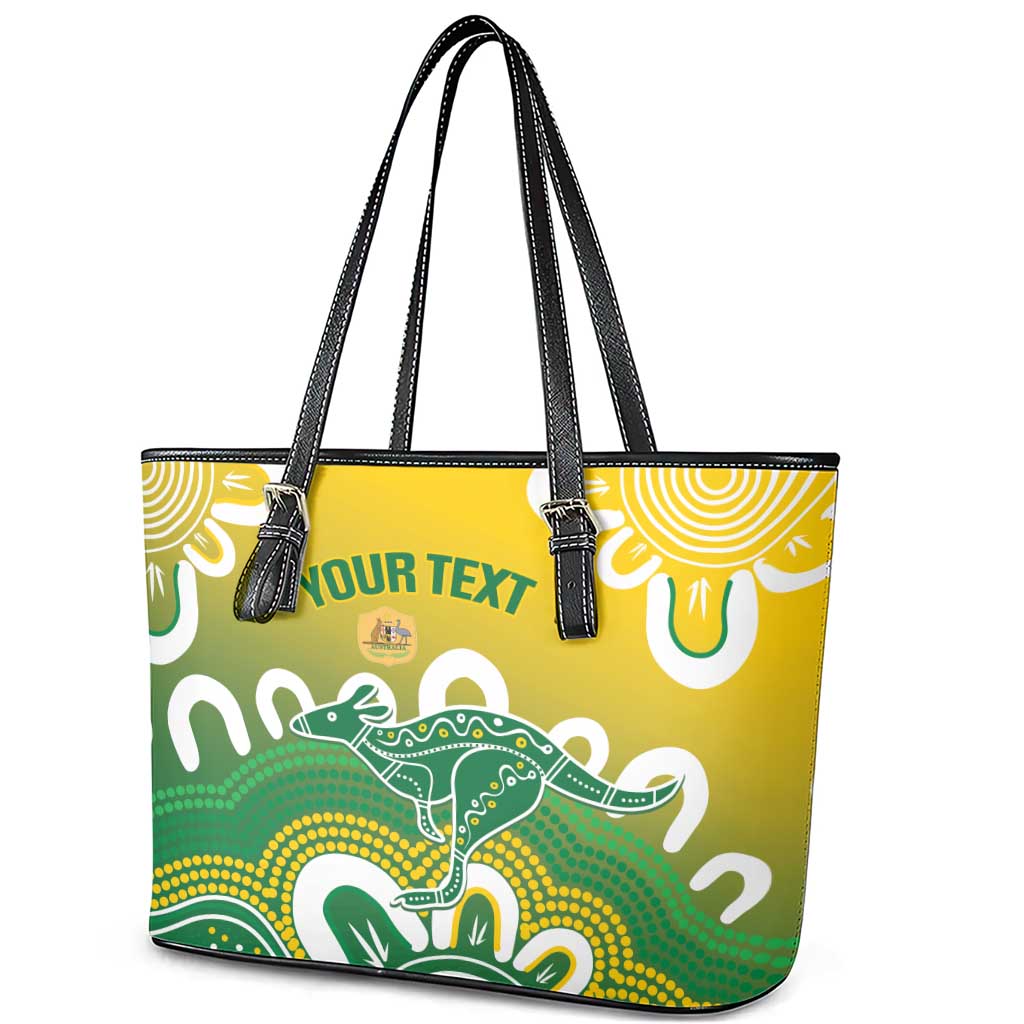 Custom Australia Socceroos Football Leather Tote Bag Come On Aussie