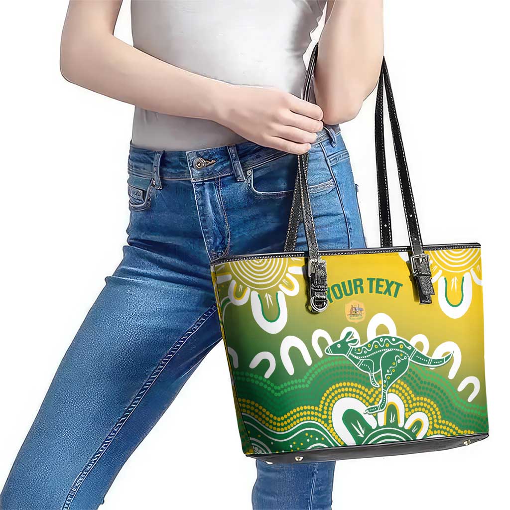 Custom Australia Socceroos Football Leather Tote Bag Come On Aussie