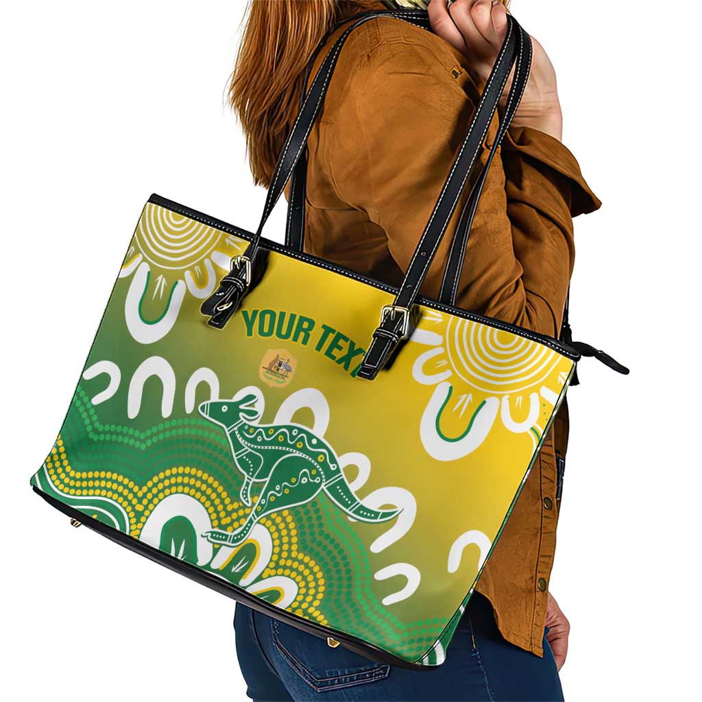Custom Australia Socceroos Football Leather Tote Bag Come On Aussie