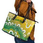Custom Australia Socceroos Football Leather Tote Bag Come On Aussie