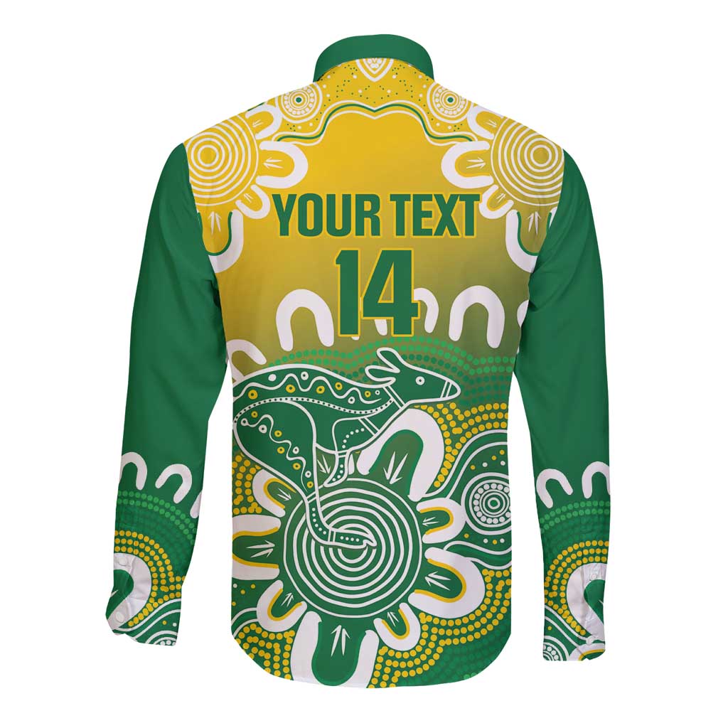 Custom Australia Socceroos Football Long Sleeve Button Shirt Come On Aussie