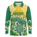 Custom Australia Socceroos Football Long Sleeve Polo Shirt Come On Aussie