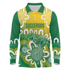 Custom Australia Socceroos Football Long Sleeve Polo Shirt Come On Aussie