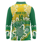 Custom Australia Socceroos Football Long Sleeve Polo Shirt Come On Aussie