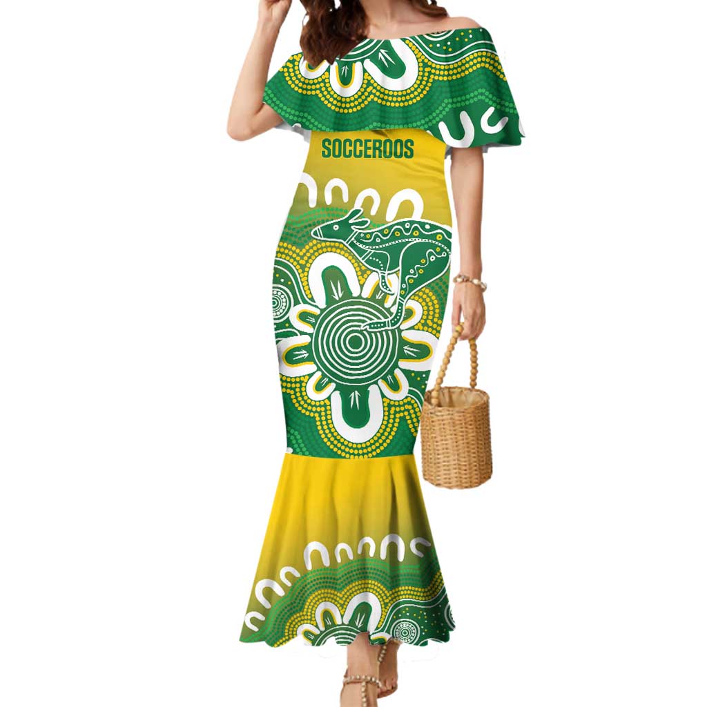 Custom Australia Socceroos Football Mermaid Dress Come On Aussie