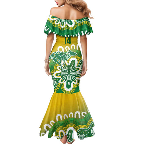 Custom Australia Socceroos Football Mermaid Dress Come On Aussie