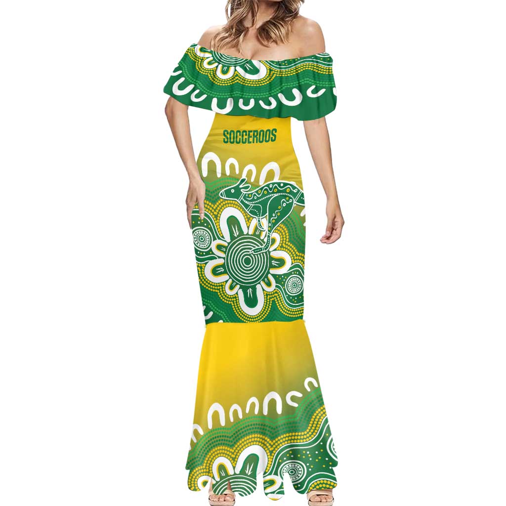 Custom Australia Socceroos Football Mermaid Dress Come On Aussie