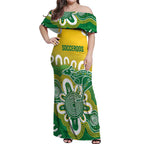 Custom Australia Socceroos Football Off Shoulder Maxi Dress Come On Aussie