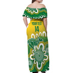 Custom Australia Socceroos Football Off Shoulder Maxi Dress Come On Aussie
