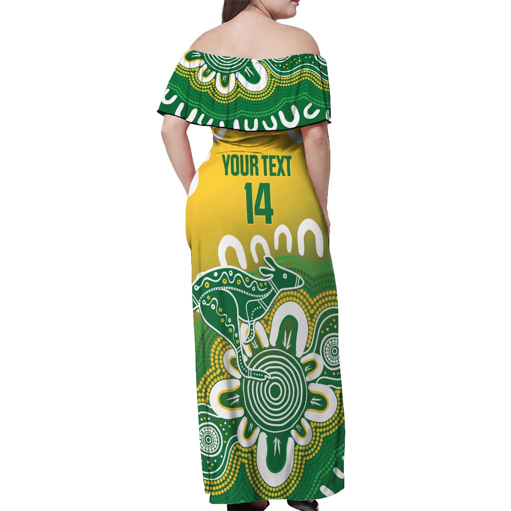 Custom Australia Socceroos Football Off Shoulder Maxi Dress Come On Aussie