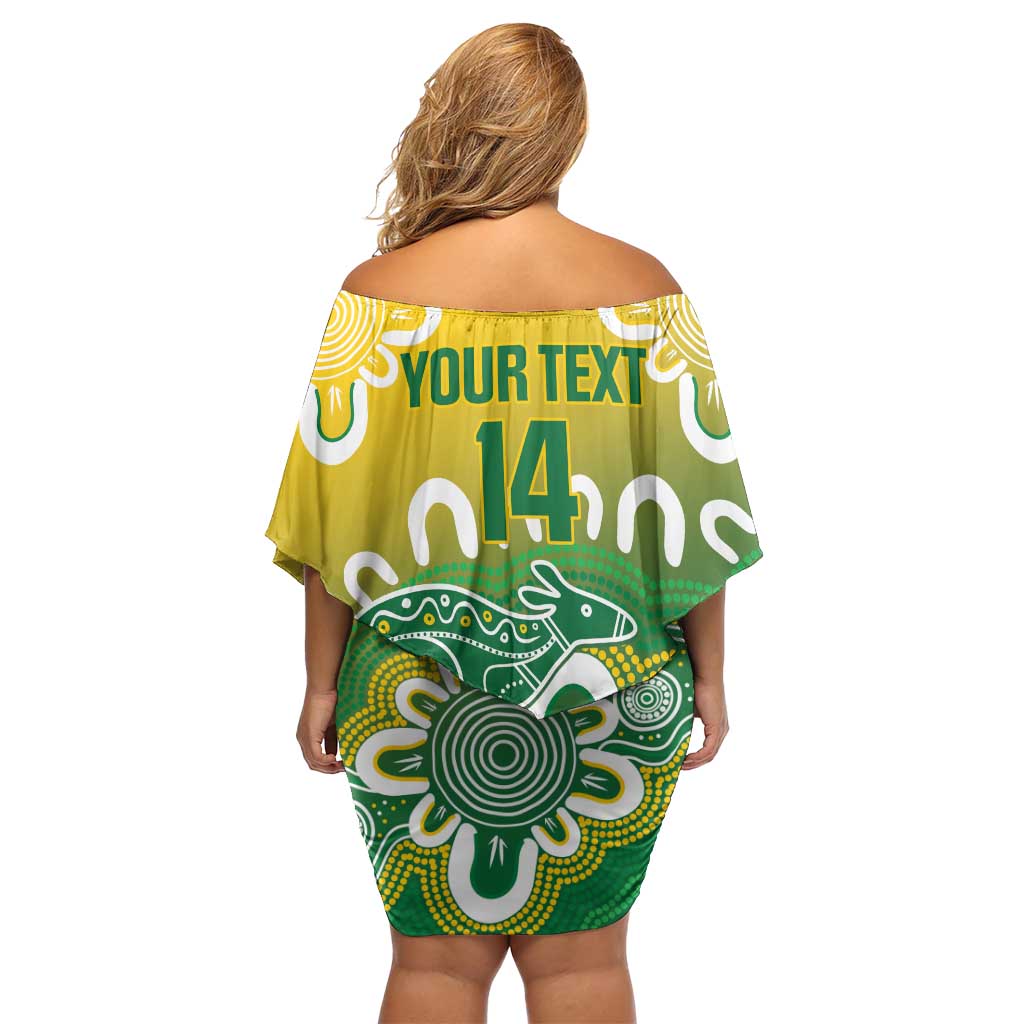 Custom Australia Socceroos Football Off Shoulder Short Dress Come On Aussie