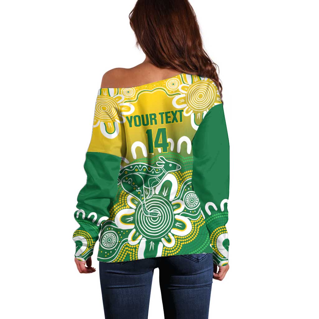 Custom Australia Socceroos Football Off Shoulder Sweater Come On Aussie