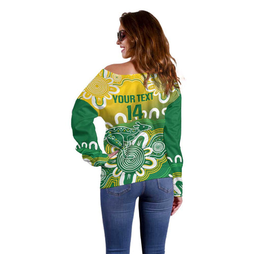 Custom Australia Socceroos Football Off Shoulder Sweater Come On Aussie