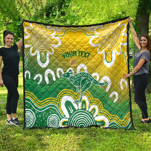 Custom Australia Socceroos Football Quilt Come On Aussie