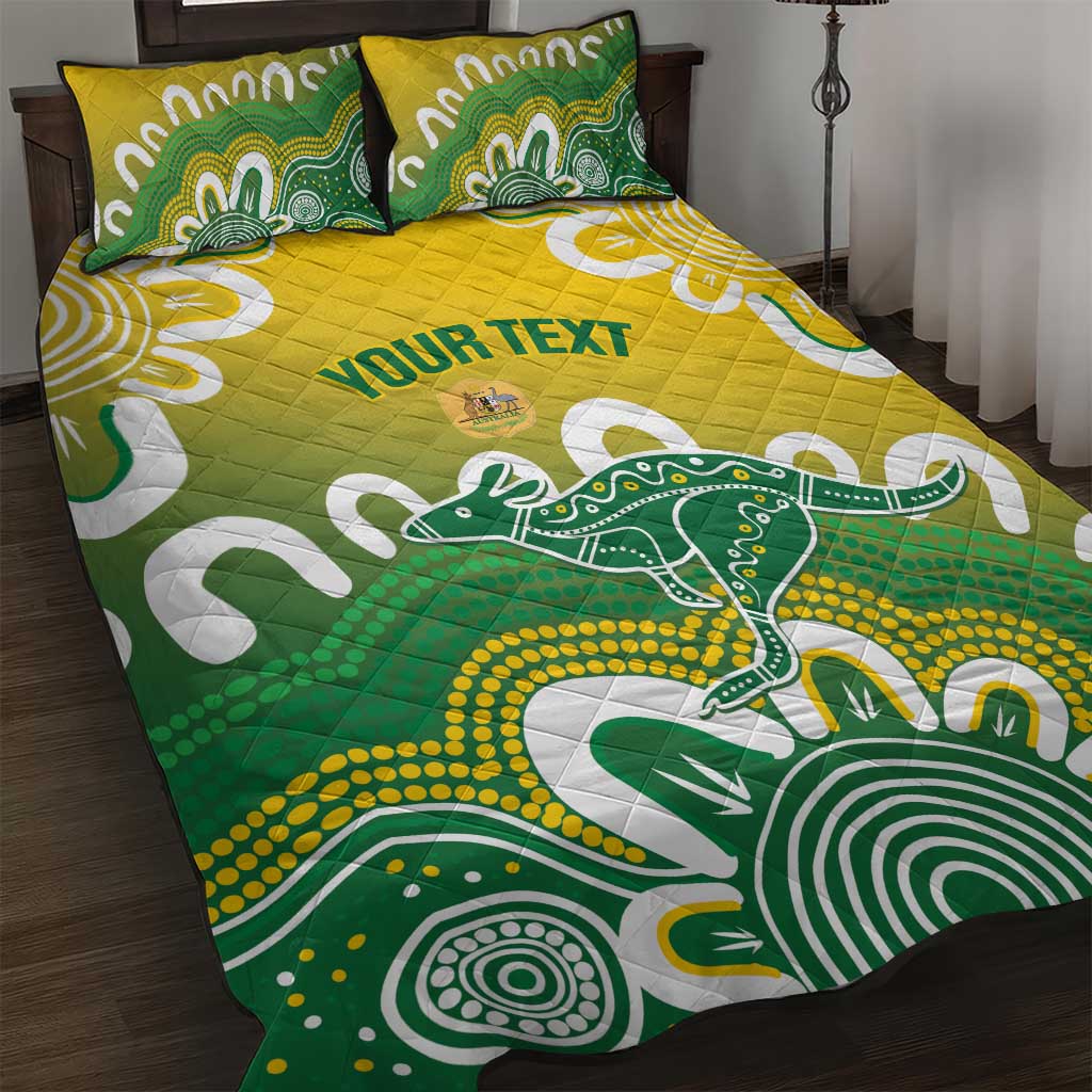 Custom Australia Socceroos Football Quilt Bed Set Come On Aussie