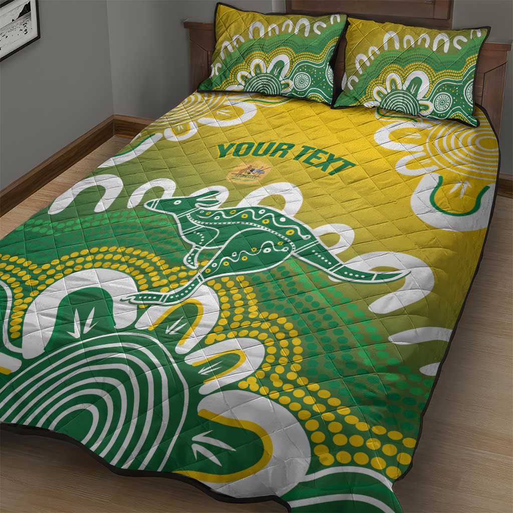 Custom Australia Socceroos Football Quilt Bed Set Come On Aussie