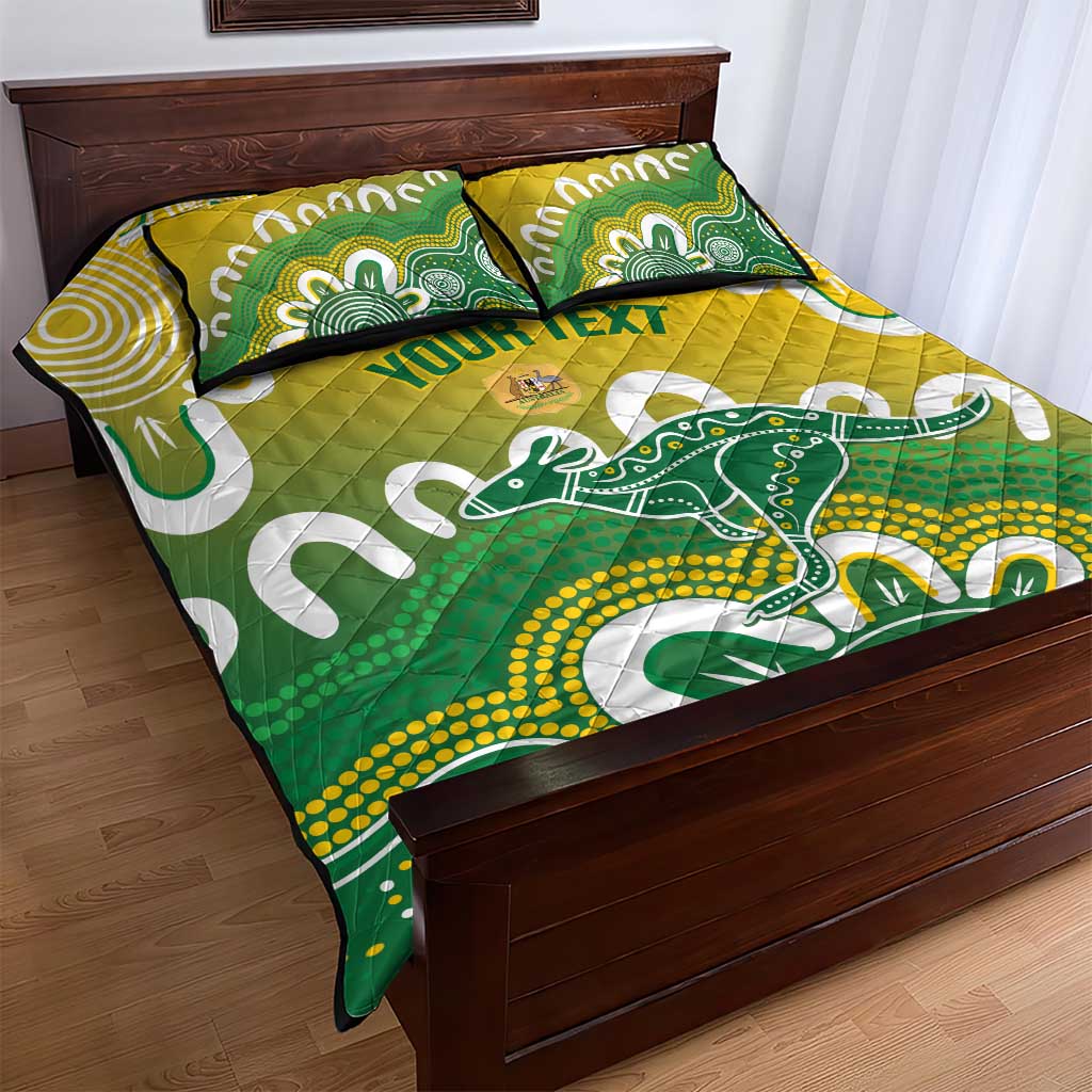Custom Australia Socceroos Football Quilt Bed Set Come On Aussie