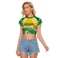 Custom Australia Socceroos Football Raglan Cropped T Shirt Come On Aussie