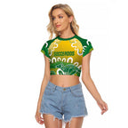 Custom Australia Socceroos Football Raglan Cropped T Shirt Come On Aussie