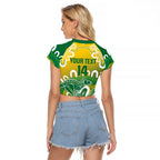 Custom Australia Socceroos Football Raglan Cropped T Shirt Come On Aussie