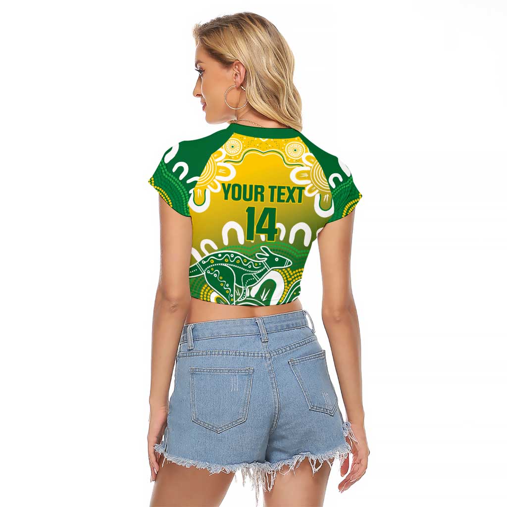 Custom Australia Socceroos Football Raglan Cropped T Shirt Come On Aussie