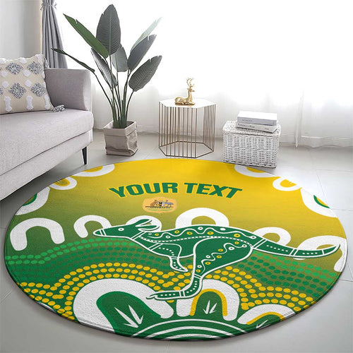 Custom Australia Socceroos Football Round Carpet Come On Aussie